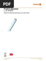 Product Datasheet: LUMILUX T8 - Tubular Fluorescent Lamps 26 MM, With G13 Bases