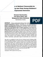 Implications of Mother's Personality For Their Parenting and Therir Young Children Developmental Outcomes