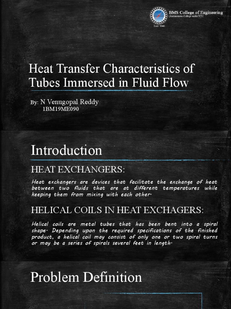 Heat Transfer Characteristics of Tubes Immersed in Fluid | PDF | Heat ...