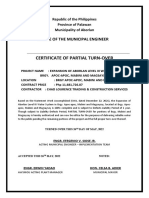 Certificate of Partial Completion