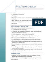 CELTA Zoom Checklist