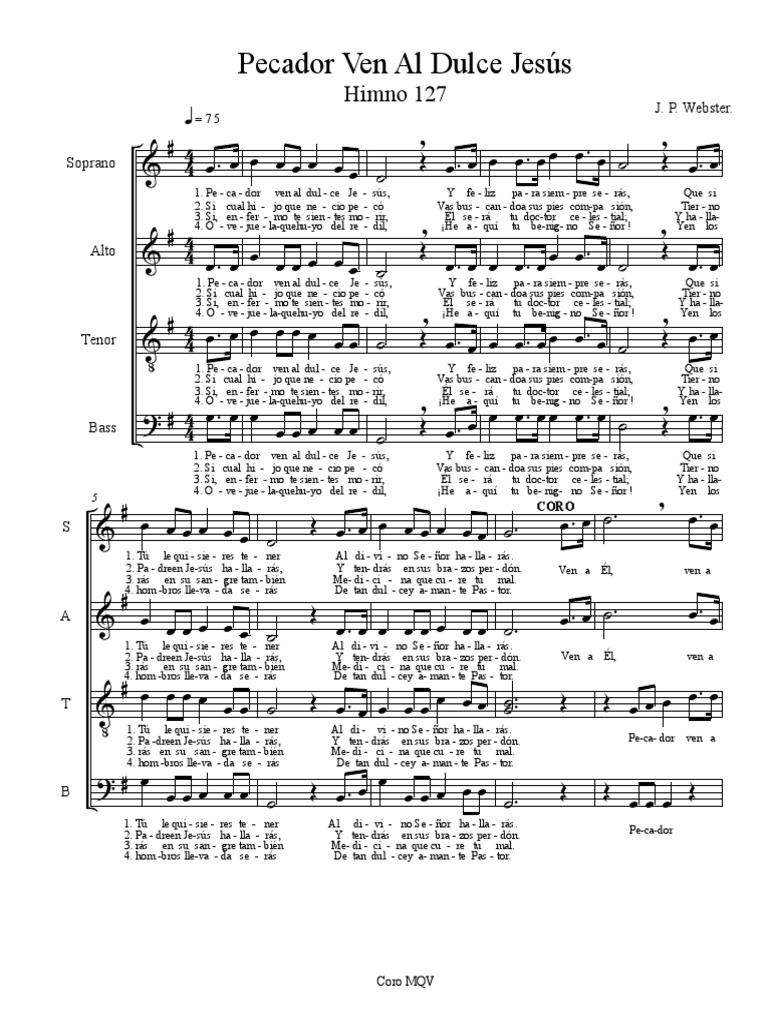Himno 127 - Pecador Ven Al Dulce Jesús | PDF