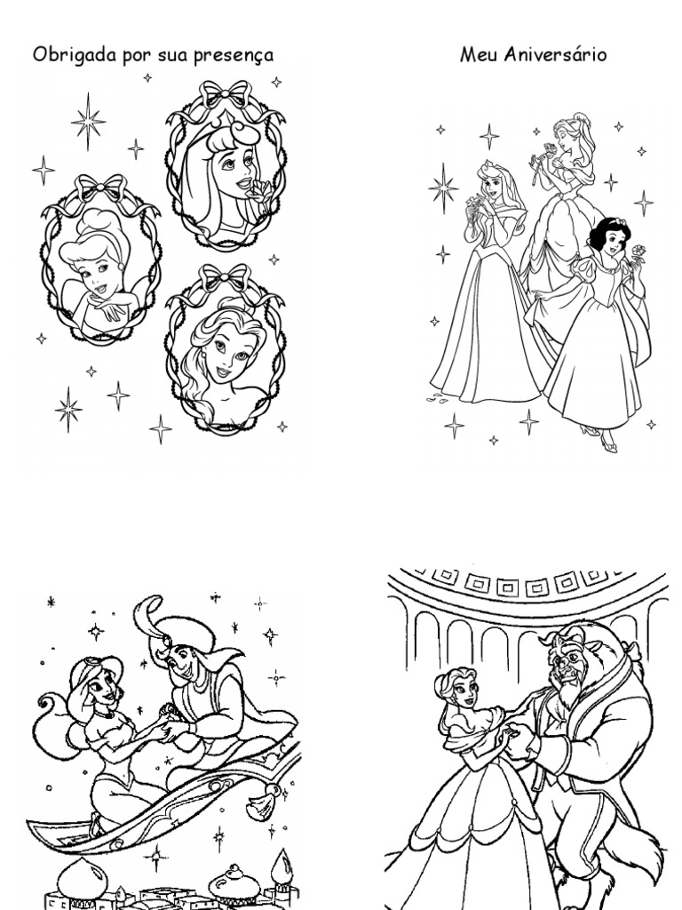 Livrinho para Colorir Das Princesas