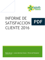 Informe Satisfaccion Del Cliente 2016