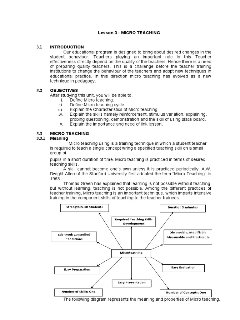 Micro Teaching Techniques in Science | PDF | Reinforcement | Nonverbal ...
