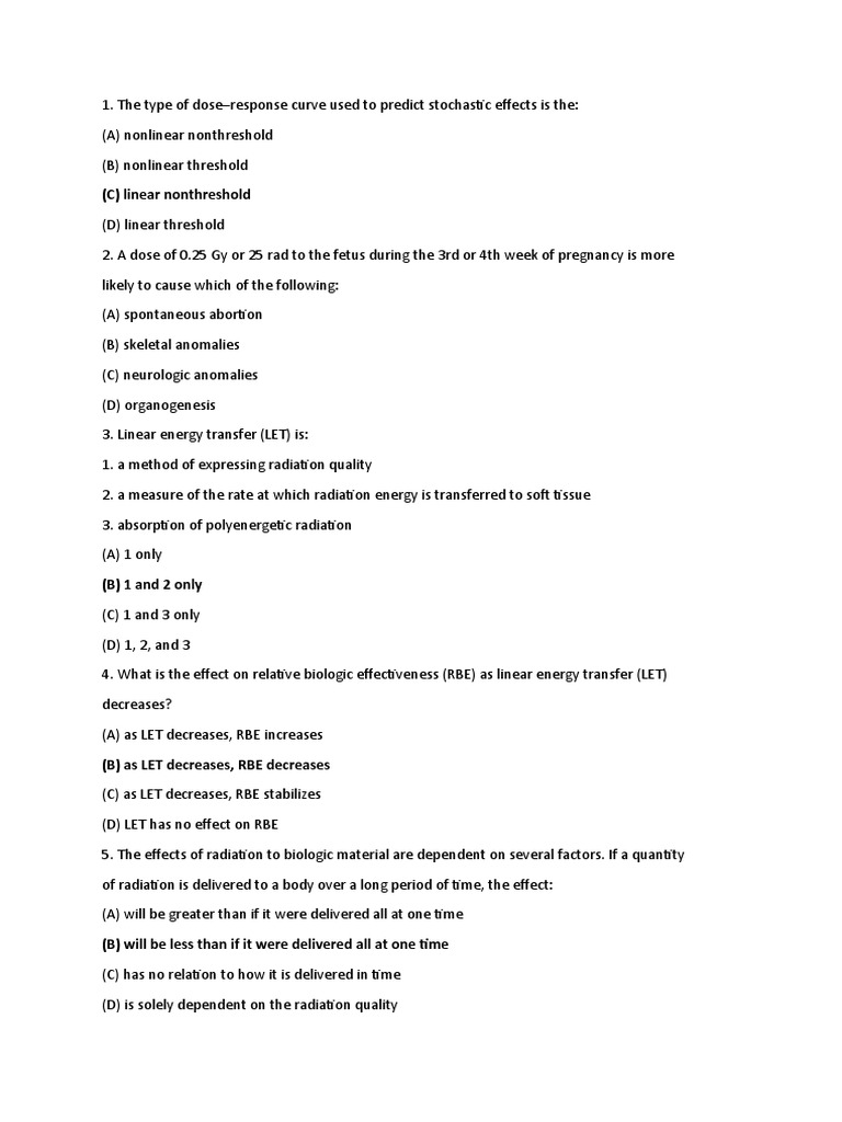 Radiation Protection Sample Q and A | PDF | Absorbed Dose | Ionizing ...