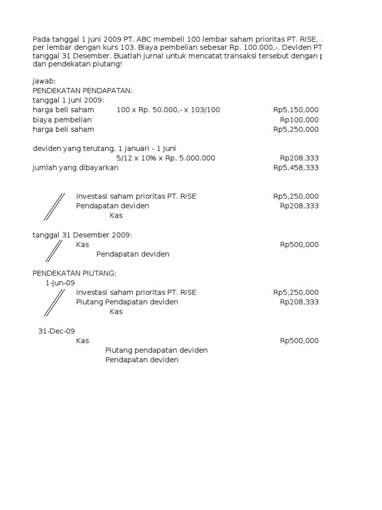 Kasus Investasi Saham  PDF