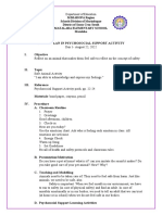 Lesson Plan in Psychosocial Support Activity Grade 6