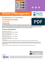 IIE Bachelor of Commerce in Entrepreneurship Factsheet 2021
