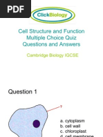 Download Cell Structure and Function Multiple Choice Quiz Questions and Answers by Alyssa Kim Fernandez SN59099495 doc pdf