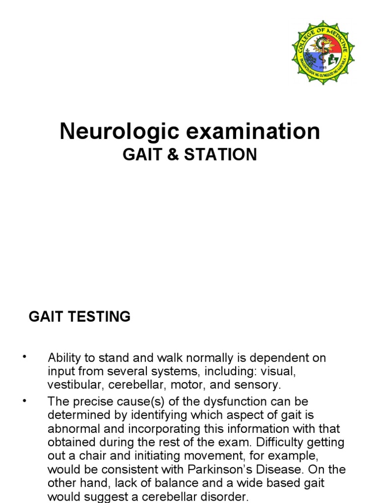 Gait And Station Medical Specialties Neurological Disorders