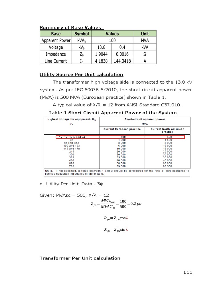 LESSON 5 Per Unit of Utility, Transformer, and Cable PDF