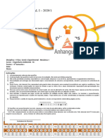 Segunda - Noturno - Engenharia Ambiental - 5 - Fìsica Geral e Experimenta - Paulo Rogerio - Oficial I - Versão I.