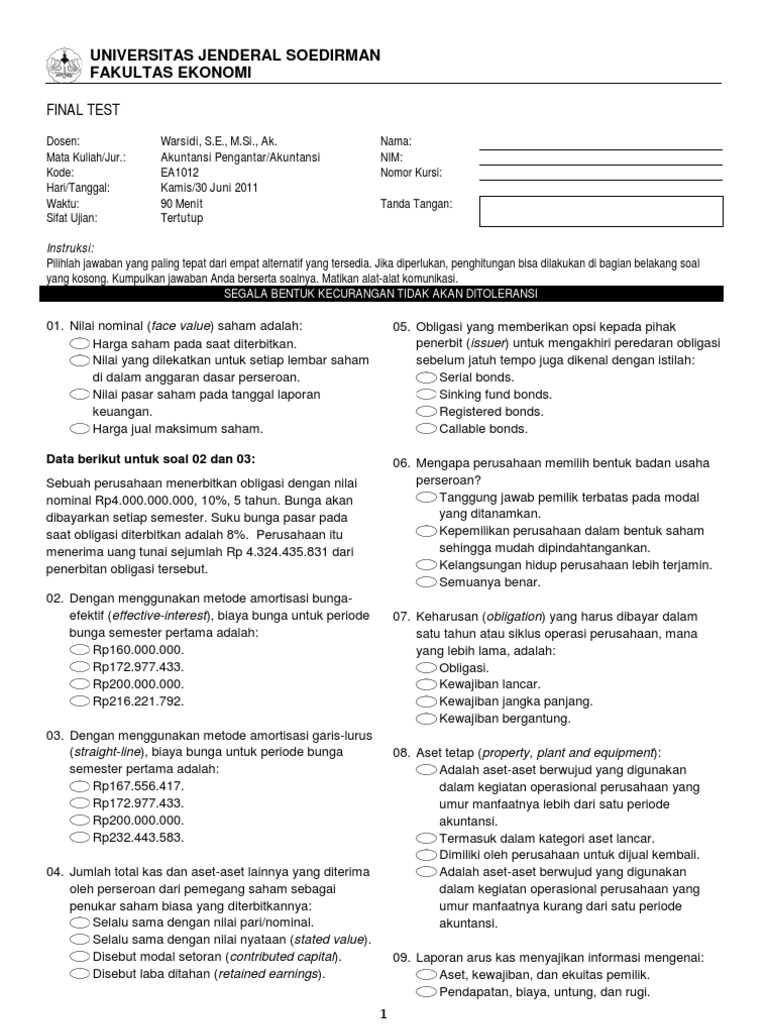 Contoh Soal Pengantar Akuntansi 2 Dan Jawabannya - Contoh ...