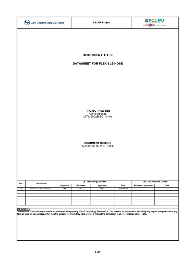 Flexible Hose Datasheet PDF Chemical Engineering Applied And