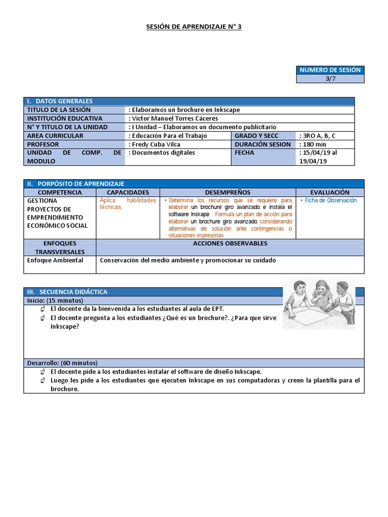 S3 Elaboramos Un Brochure en Inkscape PDF Maestros Método de
