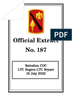 158th Field Artillery Official Extract No. 187