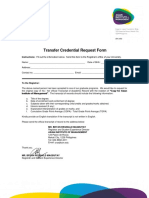 Transfer Credential Form