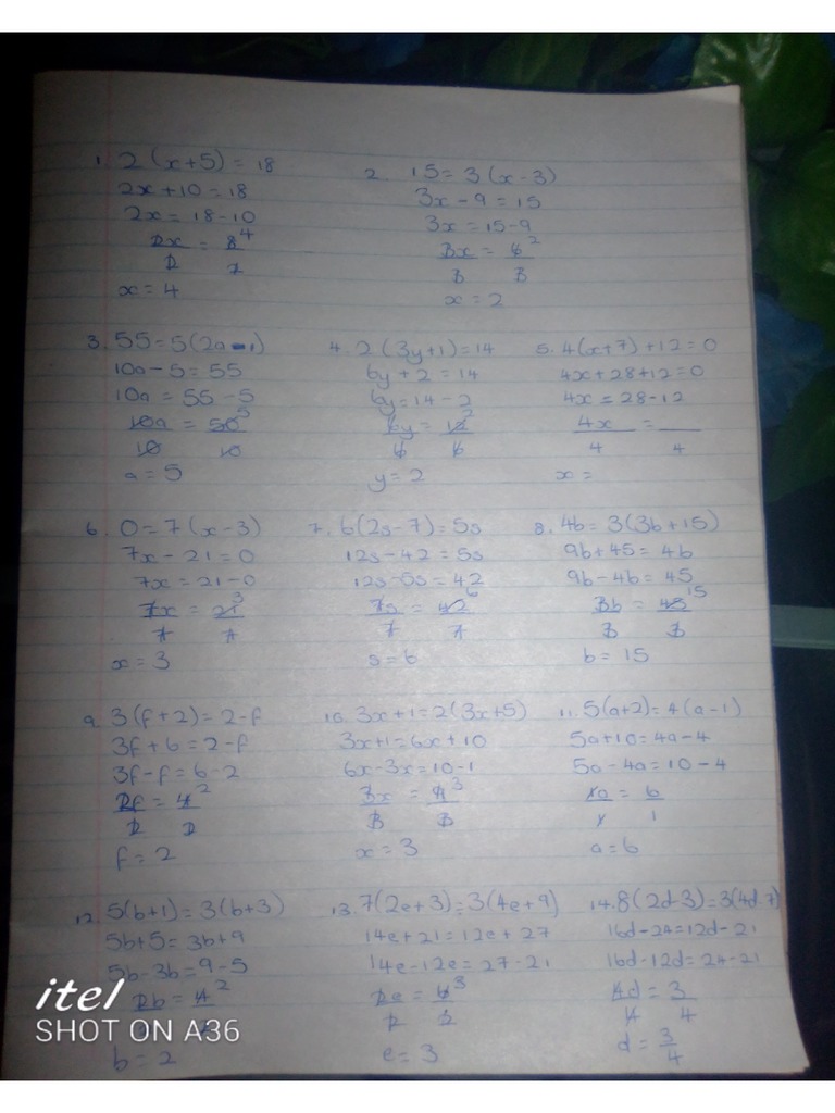 Equations With Brackets PDF