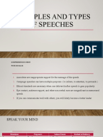 Types of Speeches and Principles