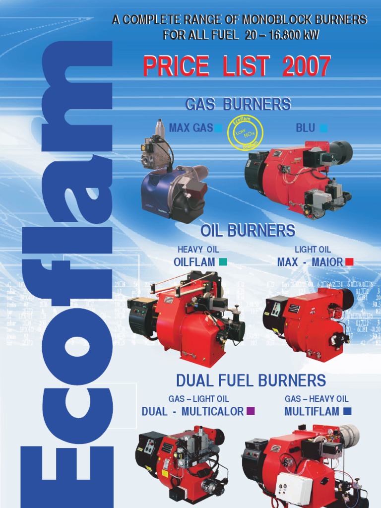 Ecoflam Dual Fuel Burners Overview | PDF | Liquefied Petroleum Gas | Boiler