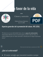 Vida A Favor de La Vida, Cáncer y Nutrición