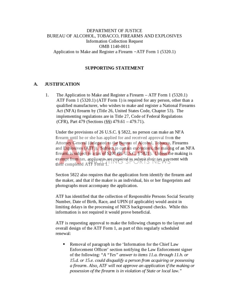 Firearm Registration Form Guide | PDF | Bureau Of Alcohol | National ...