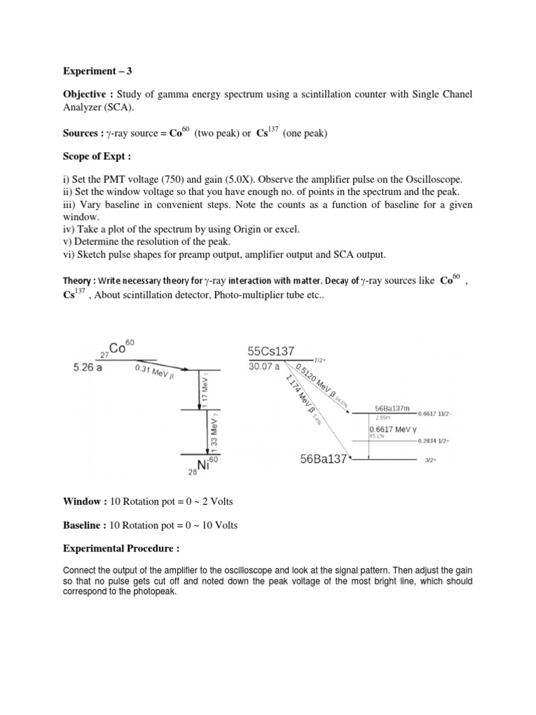 Gamma Energy Spectrum Analysis with SCA | PDF