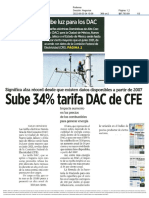 Sube Luz en Tarifa DAC 34%