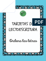 Tarjetas de Lectoescritura Ordena Las Letras