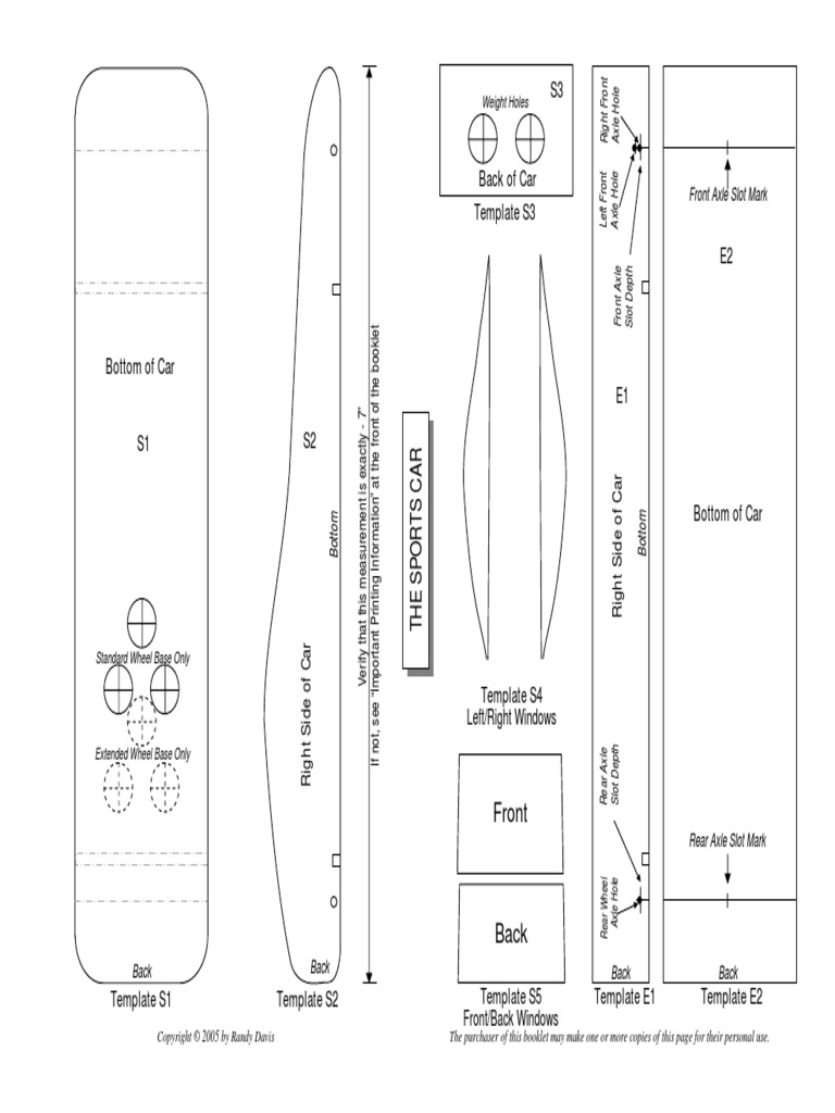 Pinewood derby templates 09 | pdf | rear wheel drive vehicles | automotive  technologies