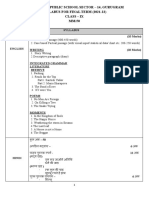 Final Term Syllabus Clas Ix 2021-22