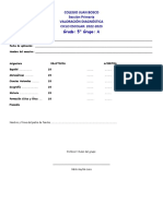 Exámen para Evaluación Diagnóstica 5°