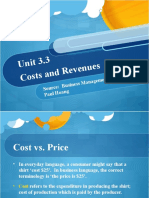 3.3 Costs Revenues