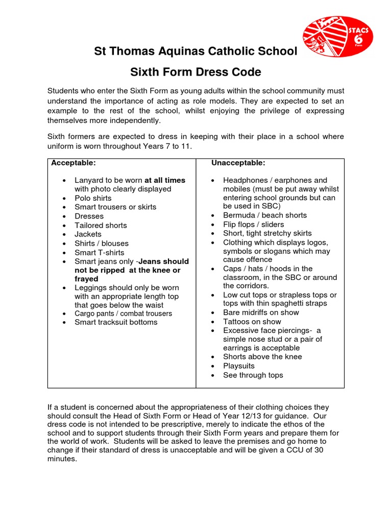 6th Form Dress Code Download Free PDF Dress Trousers