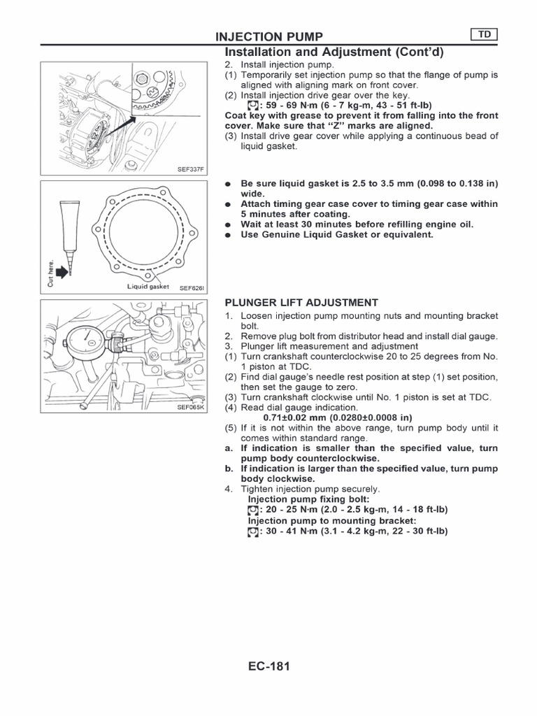 TD25 Fuel Pump Adjustment | PDF