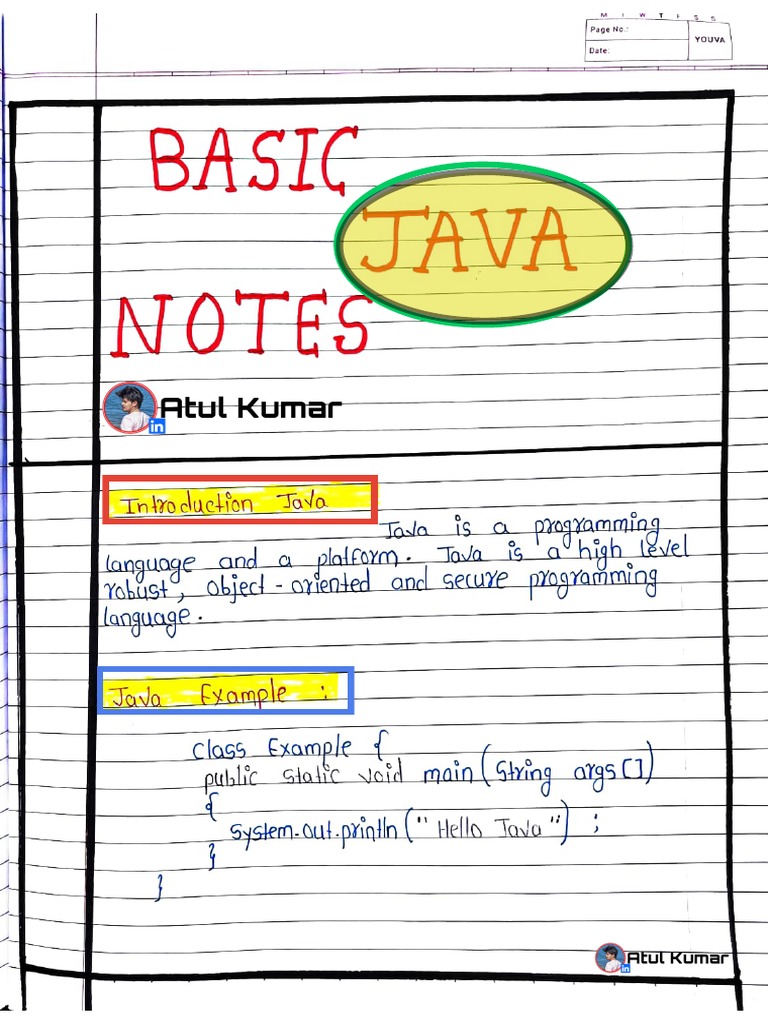 Java ? Basic Notes | PDF