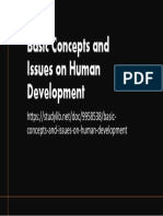 Basic Concepts and Issues On Human Development