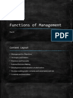 Functions of Management Part II: MBO, Strategies, Policies, Decision Making