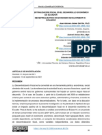 Impacto de La Descentralización Fiscal en El Desarrollo Económico de Ecuador