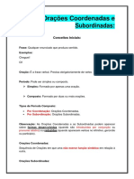 Orações coordenadas e subordinadas conceitos