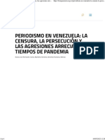 Periodismo en Venezuela_ La censura, la persecución y las agresiones arrecian en tiempos de pandemia  - Transparencia Venezuela