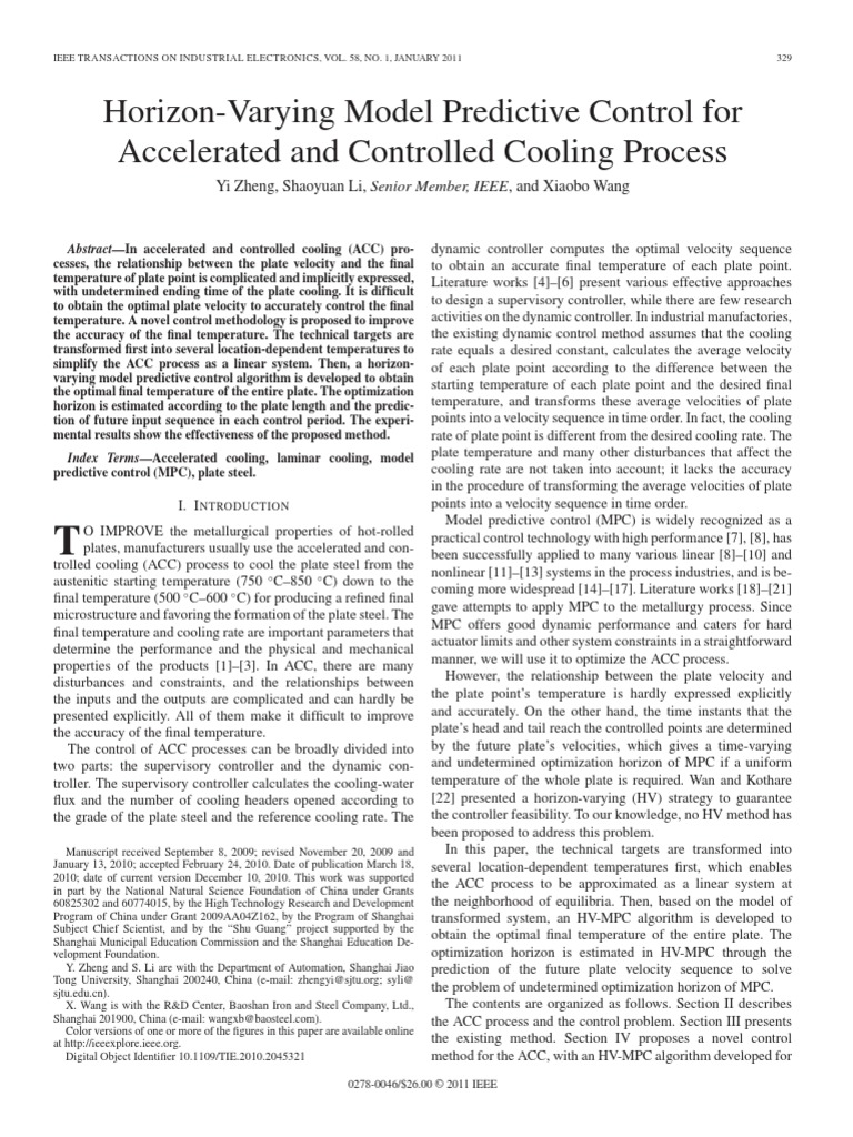 2011 Accelerated and Controlled Cooling Process 2011 PDF Computer Science Applied Mathematics