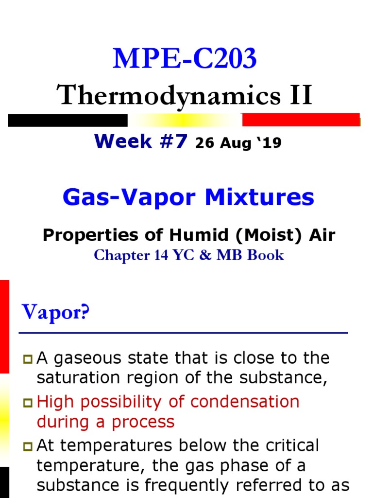 6 - Moist Air | PDF | Humidity | Water Vapor
