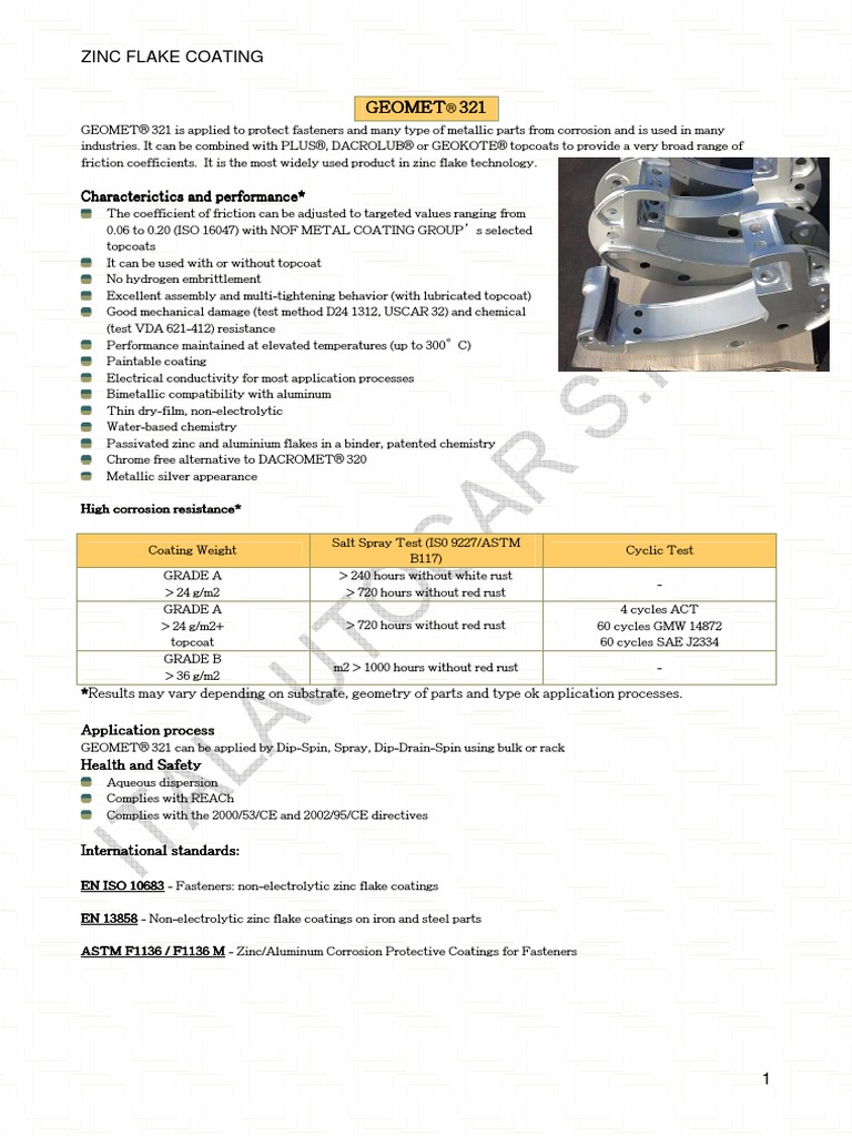 Zinc Flake Coating Ex Geomet PDF Corrosion Building Materials