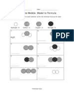 Molecule Models: Model To Formula: © Worksheet Library