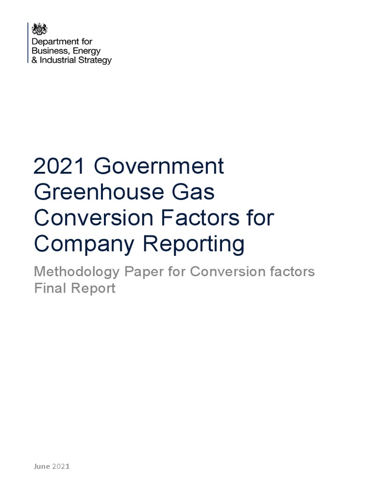 DEFRA 2021GhgConversionFactorsMethodology PDF Greenhouse Gas