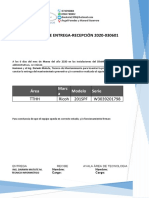 Actas de Entrega Mantenimiento Impresoras Distrito 01d01 Marzo 2020