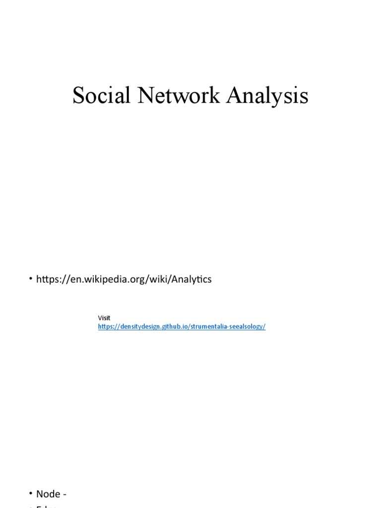 Key Concepts in Social Network Analysis | PDF | Vertex (Graph Theory ...