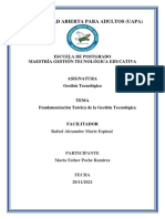 Fundamentación Teórica de La Gestión Tecnológica